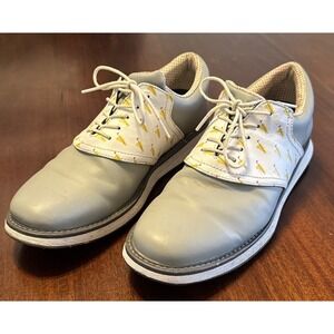 Jack Grace Golf Shoes Men's 8.5 Gray Leather w/ Interchangeable Saddle Arrows